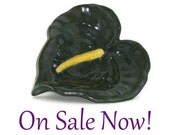 Ceramic Dessert Bowl or Soap Dish or Candle Holder - Leaf on SALE Now