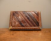 Vintage 1980s Clutch 80s Snake Skin Purse