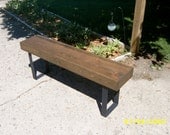 industrial and steel  bench coffee table entry way steel legs narrow bench