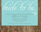 bride to be... Bridal Shower Invitations (set of 40)