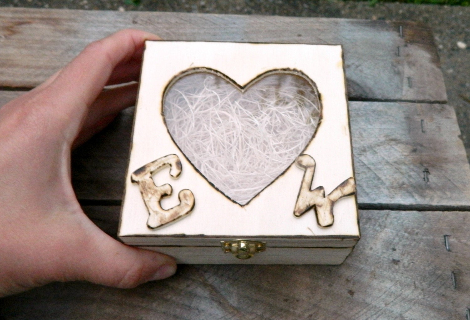 wedding ring box Ring Bearer Heart Wedding box  Wedding Ring Box Personalized