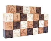 Alphabet Sounds Blocks, Classic Educational ABC Toy, Handmade and Eco-Friendly