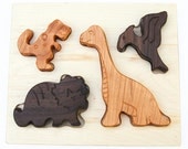 Dinosaur Puzzle, organic chunky wood puzzle for babies and toddlers