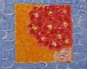 Impasto Flower Picture... Small Original Painting... Abstract Floral... Textured Acrylic Painting by Kelly