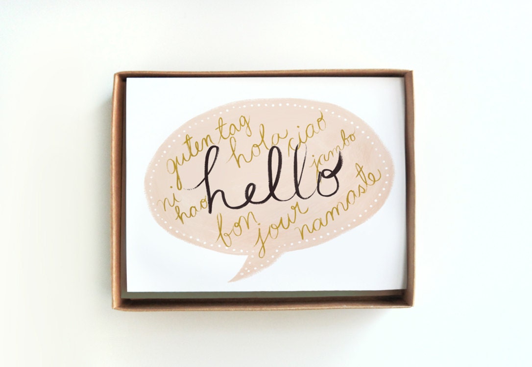 Multi-lingual Hello Card 10pcs