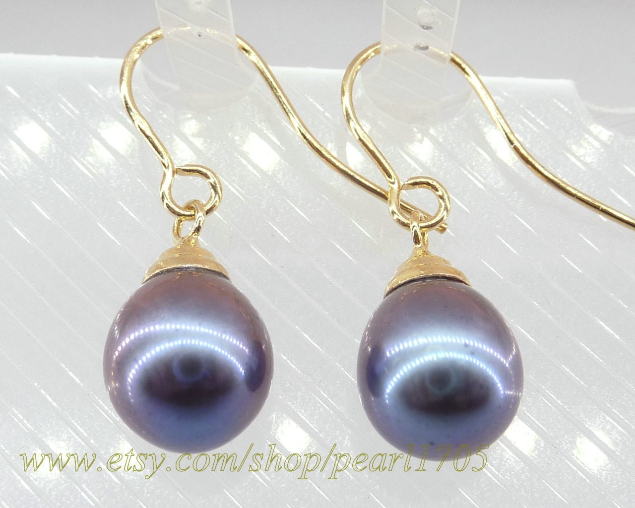 aaa grade peacock brown akoya drop 7.5 x 9mm pearl dangle earring 14k over 925 silver--fine gift--everyday jewelry