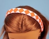 Doll Headband- White and Orange