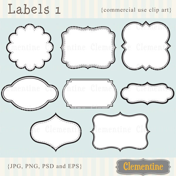 40% OFF SALE -Printable labels clip art images, scrapbook clip art, royalty-free, layered in PSD - ca109- Instant Download