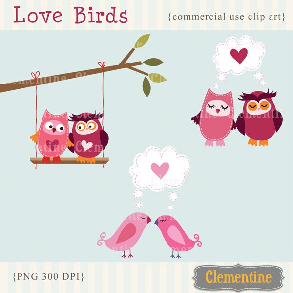 40% OFF SALE -Love birds clip art images, valentines clip art, royalty-free- Instant Download Il_170x135