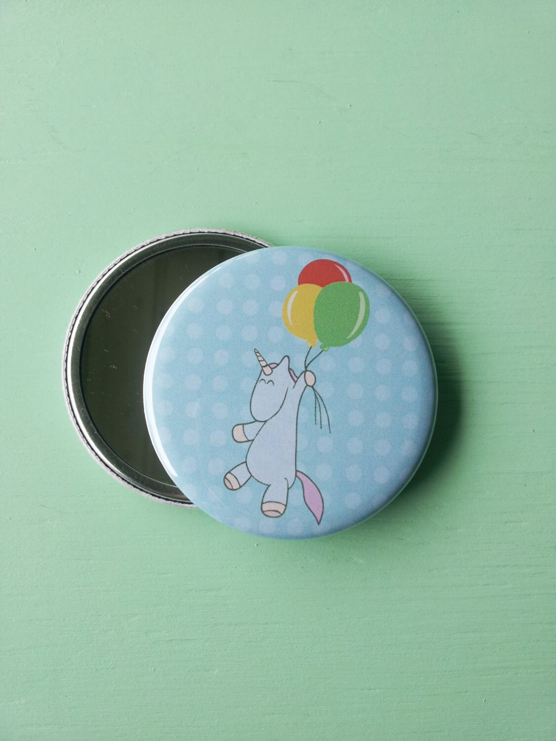 Unicorn Balloon Pocket Mirror