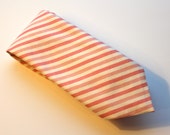 Pink Coral Stripes mens traditional neck tie