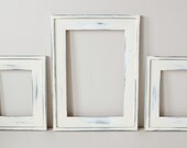 3 beautiful distressed frames 2) 8x10 chunky 1) 11x14 chunky shabby chic distressed picture frames - heirloom white or choose your colors -