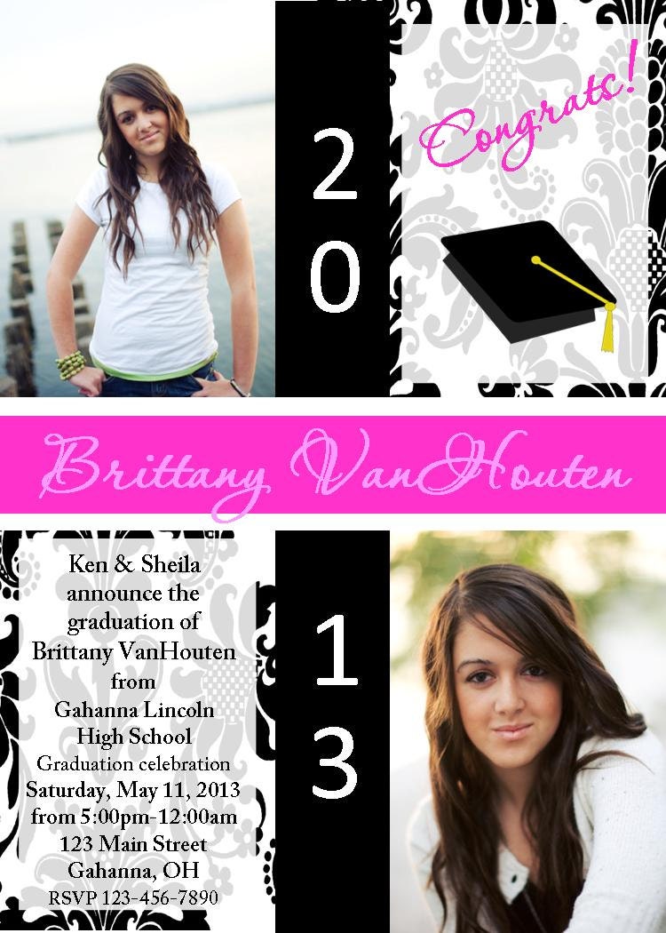 Graduation damask announcement or invitation ANY color...DIY you print custom photo card by delightfulprints Il_170x135