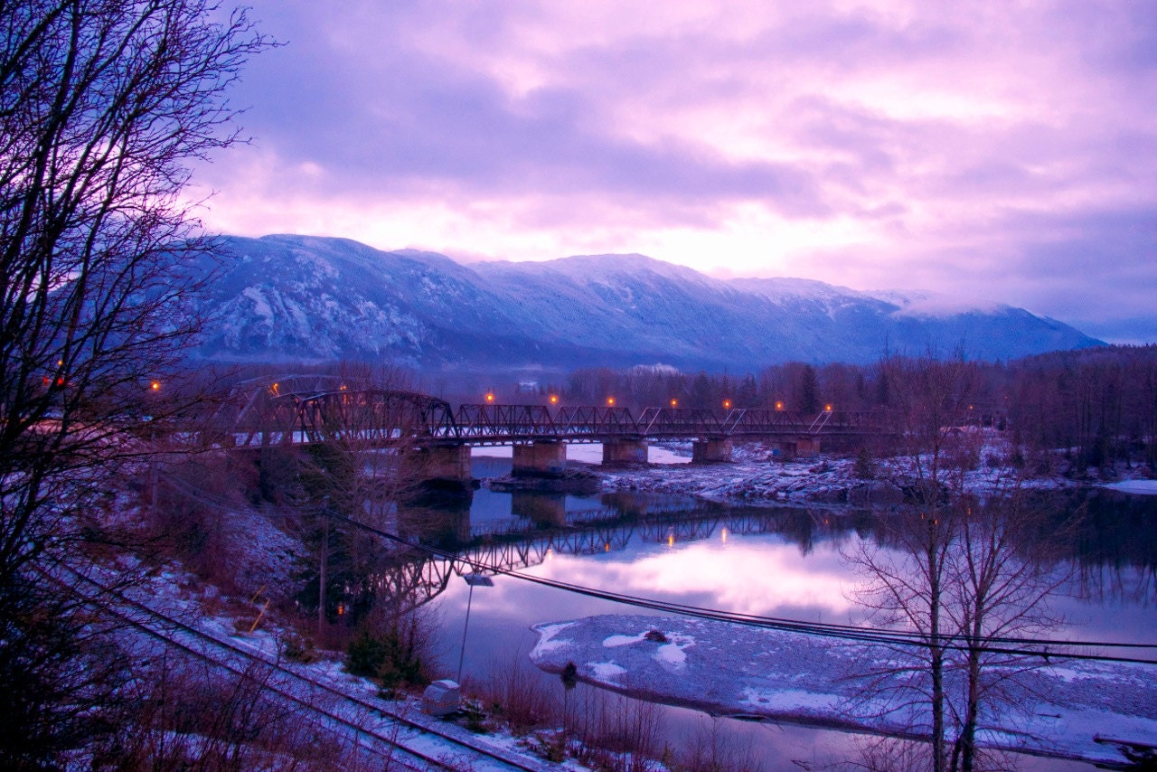 Fine Art Photography ,Bridge Photo Art Print, 8X10 " Old Skeena Bridge at Sunrise "