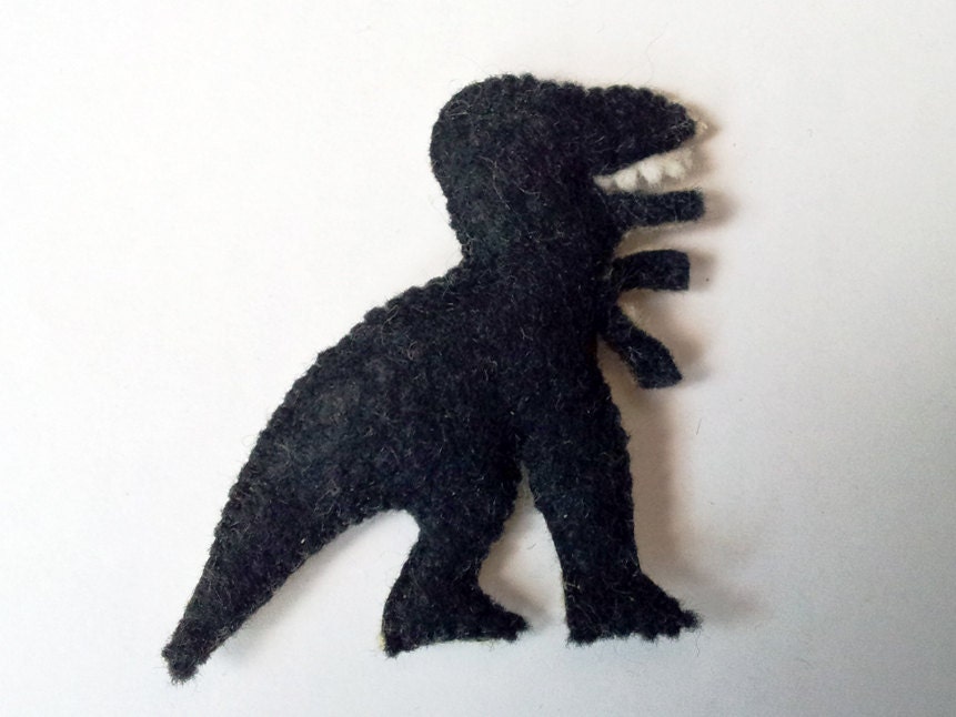 Black T-rex pin brooch