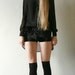 High waisted black crushed velvet shorts
