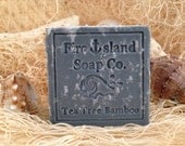 FREE SHIPPING w/a item - Tea Tree & Activated Bamboo Charcoal Soap, Large Bar, All Natural Soap, Handmade Soap