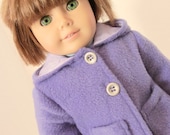 Purple Fleece  Hooded  Coat, American Girl Doll Clothes