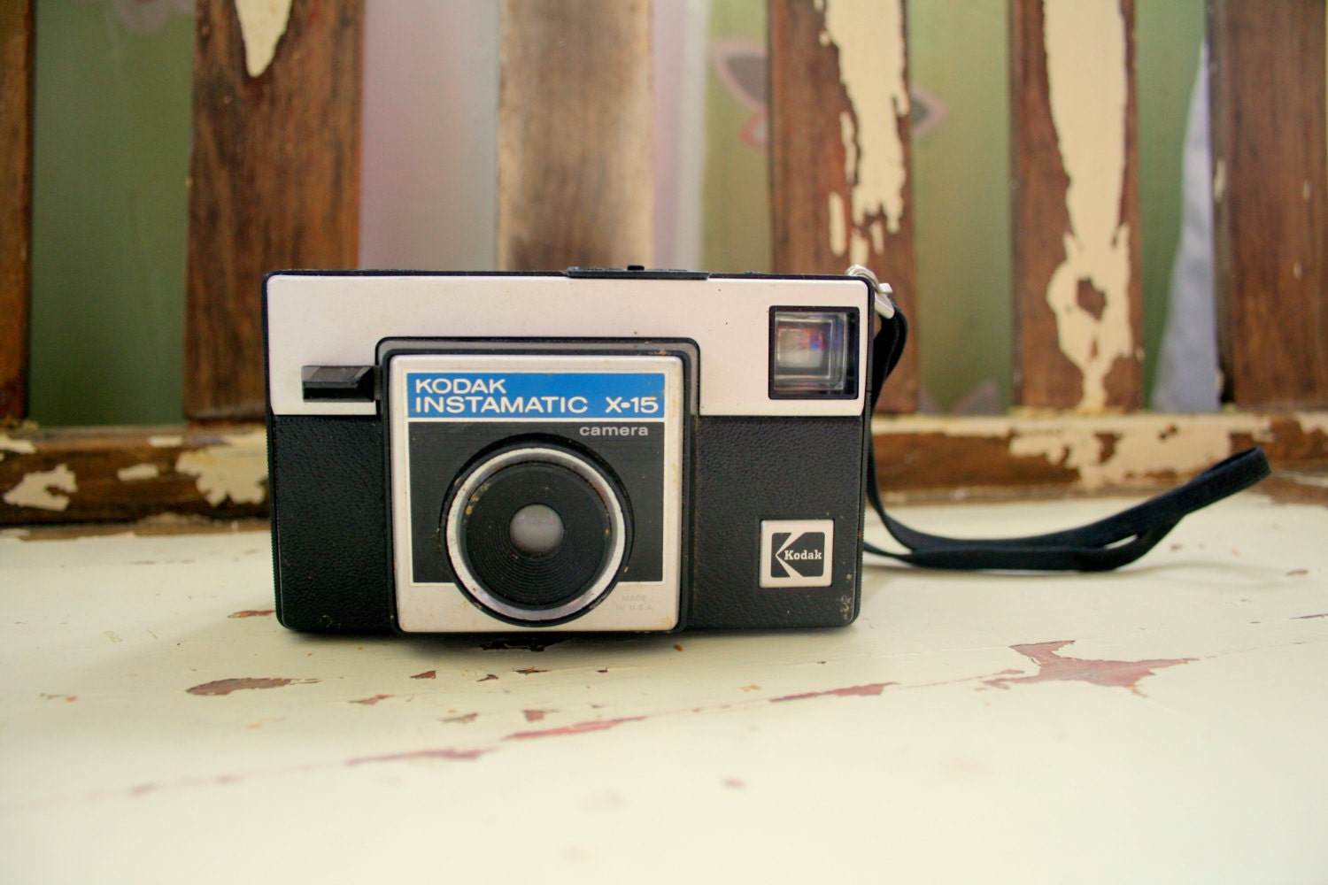 Vintage KODAK Instamatic x-15 Camera....retro. photo prop. camera prop. kitsch. funky. 1970s camera.