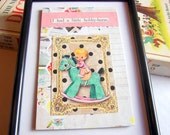 I Had a Little Hobby Horse - Baby on a Rocking Horse - Retro Vintage - Ready to Frame Collage Art Wall Home Decor