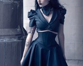 XS/S 22" MATTE Black (not shiny) PVC angled Corset belt from Artifice Clothing with steel boning (sample ready to ship) 24-26" waist