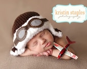 Aviator-Pilot Hat - Helmet - Goggles - Newborn to 18 months