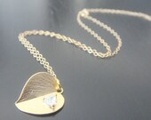 14Kt Gold-Filled Folded Heart Necklace Earrings Bridal Bridesmaids Special Ocassion Birthday Christmas