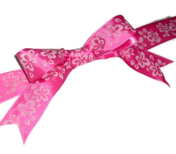 Pink with Pink Flowers Ribbon