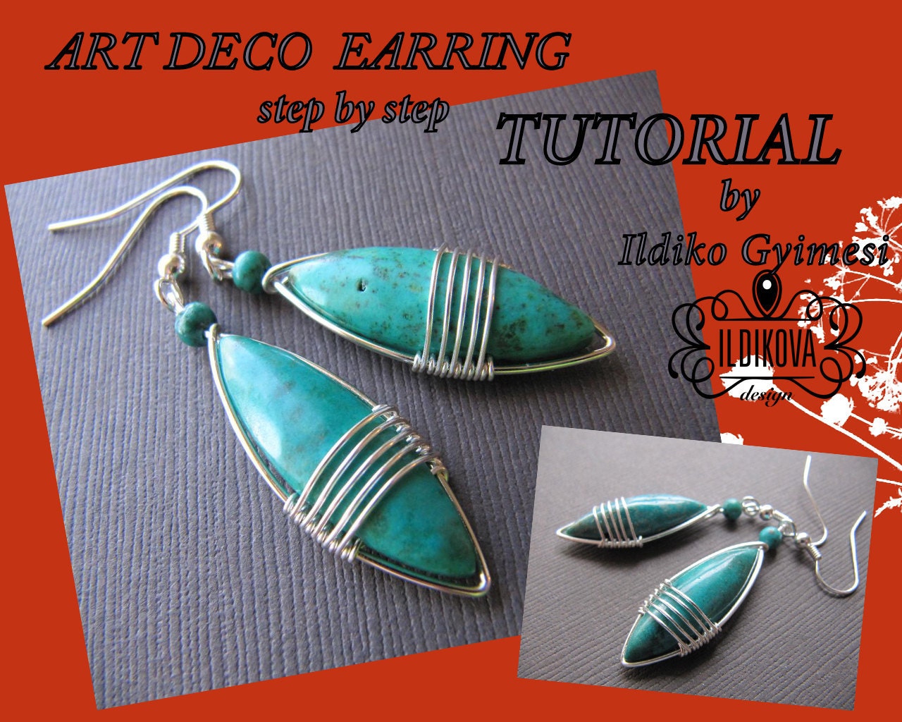 Art deco earring WIRE WRAPPING step by step TUTORIAL