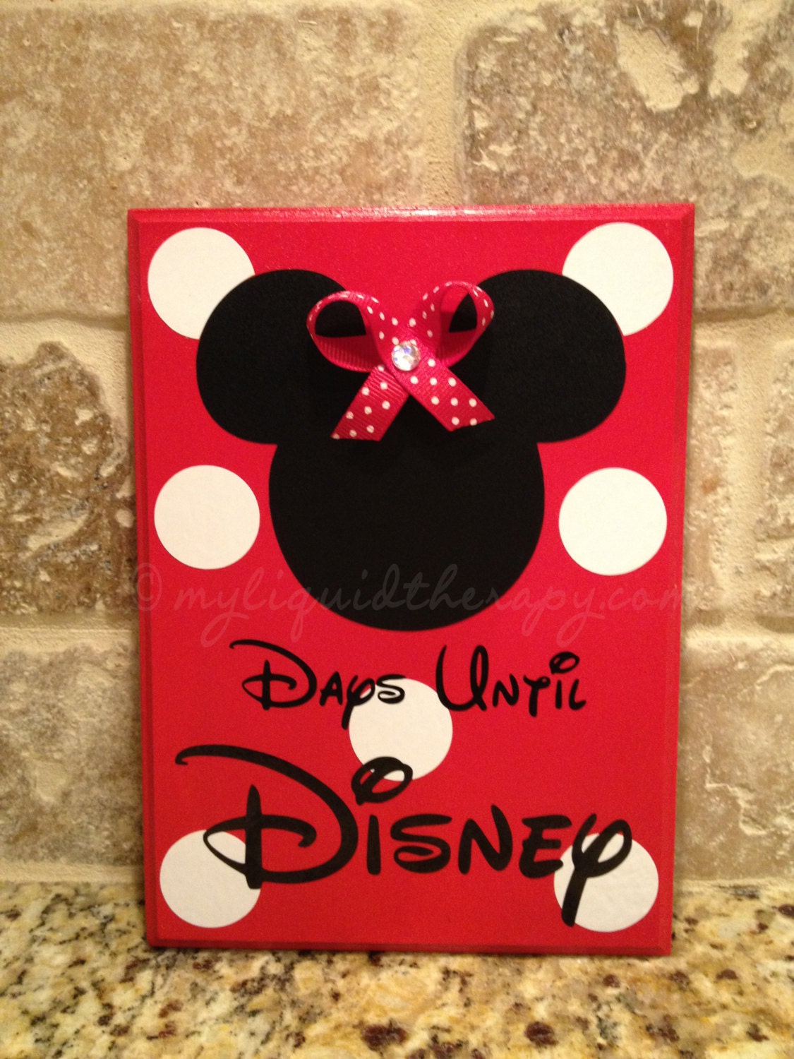 Minnie with Bow Disney World Disneyland Vacation Chalkboard Countdown Calendar READY TO SHIP (First Class Standard Shipping)