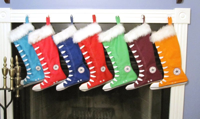 Christmas Stocking- High Top shoes-Cherry Red
