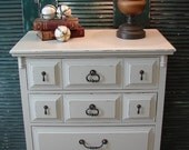 Vintage Reclaimed Shabby Chic Distressed White Painted Pottery Barn Style Dresser Chest of Drawers (HAI) (CALL for a SHIP Quote)
