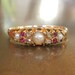 Antique Diamond Ruby and Pearl ring from 1800s