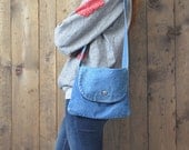 Vintage 80s denim jean purse shoulder bag