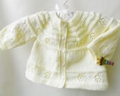 Hand knitted baby vest in pale yellow, handmade, baby cardigan, baby clothes,baby fashion, spring vest,READY TO SHIP