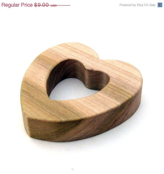 3 DAY SALE - Heart Toy - Wooden Toy - Teething Toy - Wood Toy Teether Toy - Baby Toy - Handmade Toy - Organic Toy