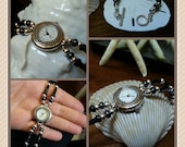 Black and Silver Bike Spoke and Brake Cable Watch