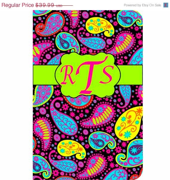 SPRING SALE Kindle Fire Fabric case cover Personalized Custom Paisley