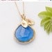 CLEARANCE - Personalized Necklace - Deep Blue Chalcedony Necklace - Personalized Jewelry - 14k Gold Filled Chain