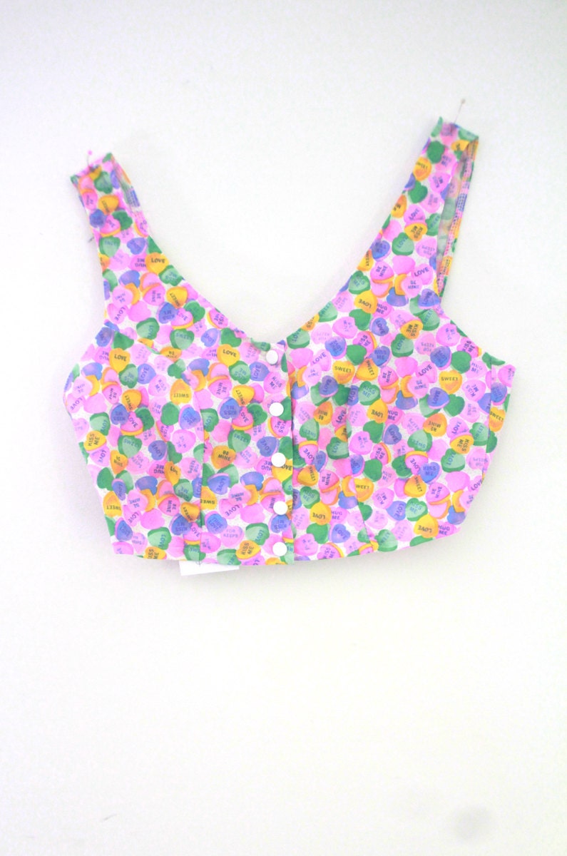 Conversation Candy Heart Crop Top