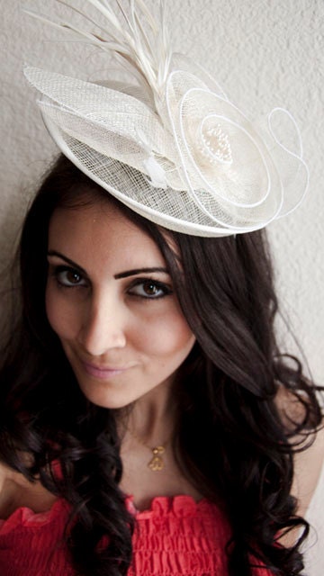 Black Fascinator - "PIPPA" Mesh Couture English Hat Fascinator Headband