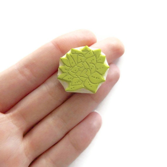 Succulent Plant Rubber Stamp - Cling Rubber Stamp
