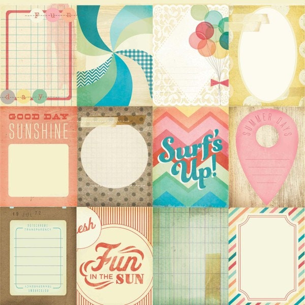 The Pier Summertime 3x4 Journal Card Twine and Sequins Kit
