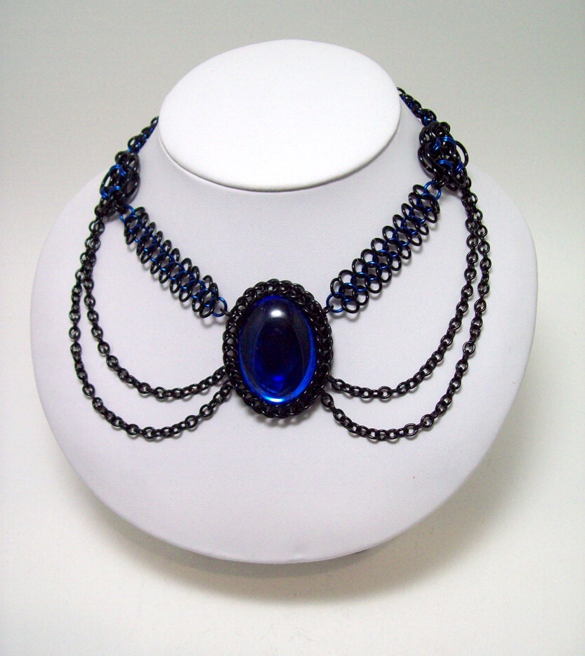 Gothic, choker, chainmaille, necklace. Gothic jewelry, goth, fae, costume, Dark Fairy Tale, cosplay, costume