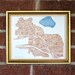 Butte Montana 8x10 watercolor hand painted map in Copper and Indigo