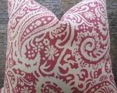 Designer Pillow Cover - 18 x18 - Echo Linen Arta - 3 Colors Available Raspberry, Navy, Light Blue