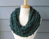 NORA Chunky Infinity Scarf, Cowl, Neckwarmer - Blue Green (Ready to Ship in 3-5 days)