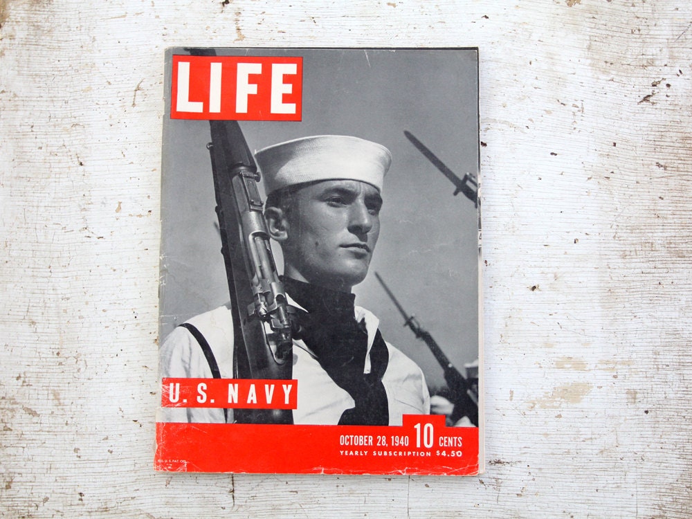 Vintage Life Magazine Issue October 28, 1940  / US Navy Cover