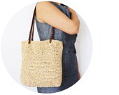 Sand beige yellow velvet shoulder bag with Genuine Leather Handles