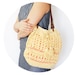 Sand beige yellow velvet shoulder bag g with Genuine Leather Handles